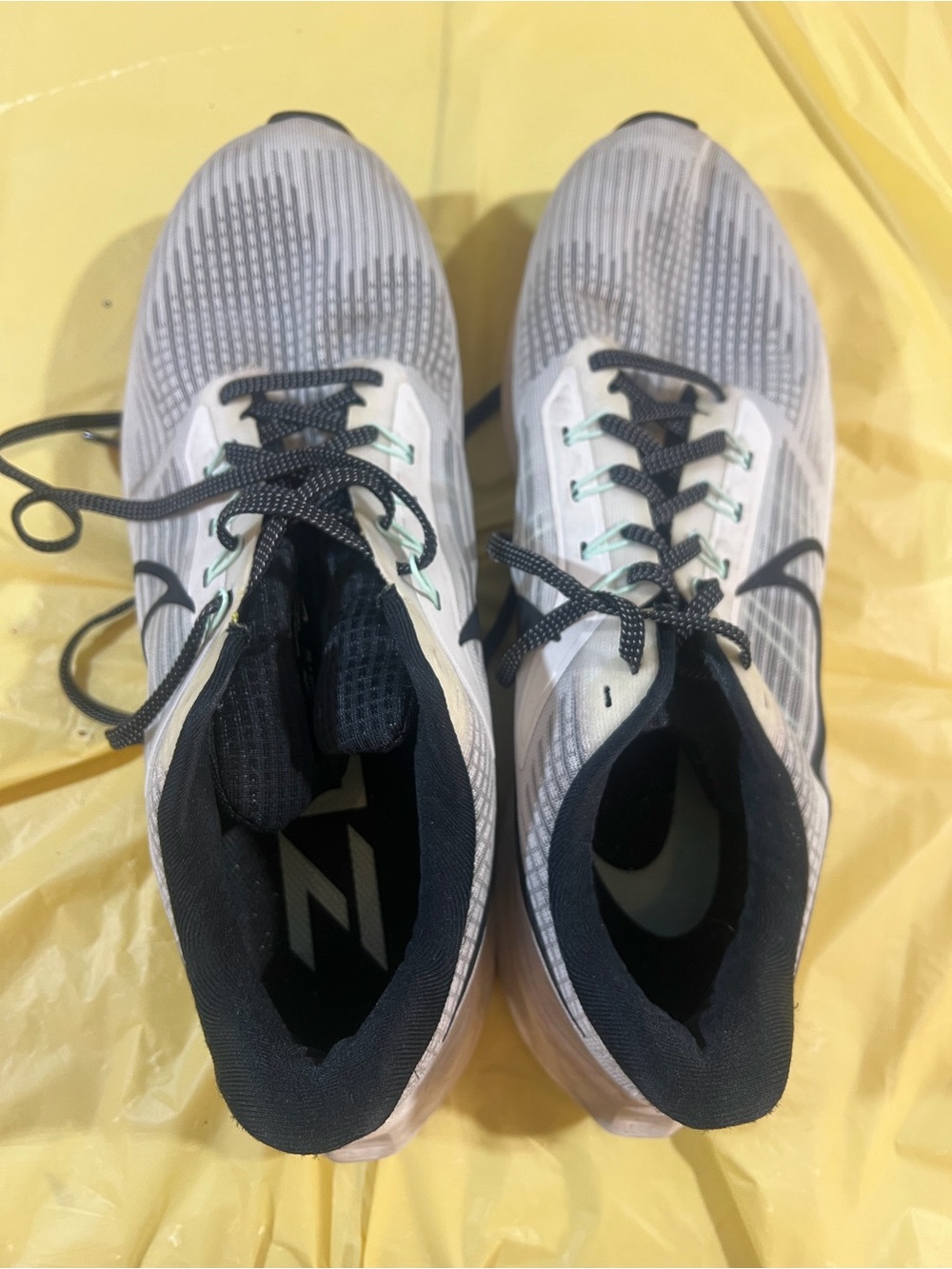Nike White Gray Running Sneakers with Black Accents A2